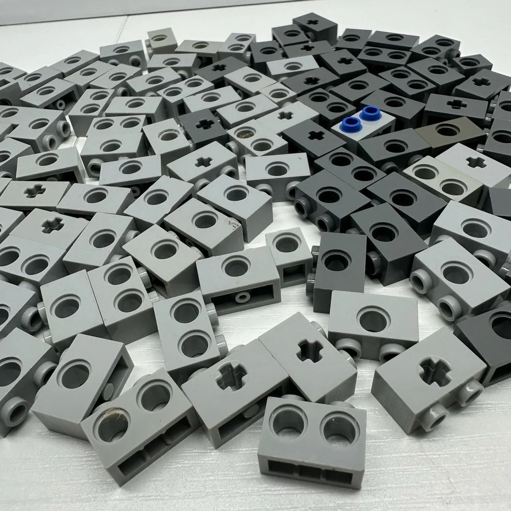 Lego Technic Bricks With Hole & Axel Hole Bulk Lot Of 110 Light & Dark Gray - Picture 3 of 5